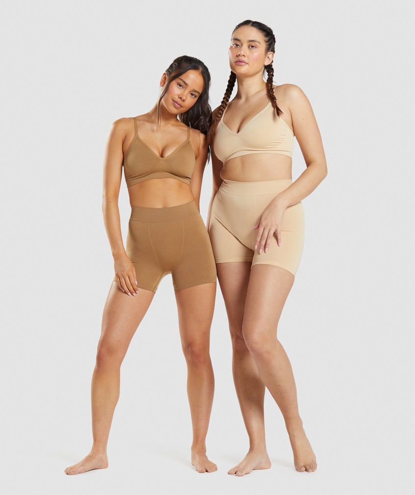 Light Brown Women's Gymshark Seamless Low Neck Bralette | USA-67183