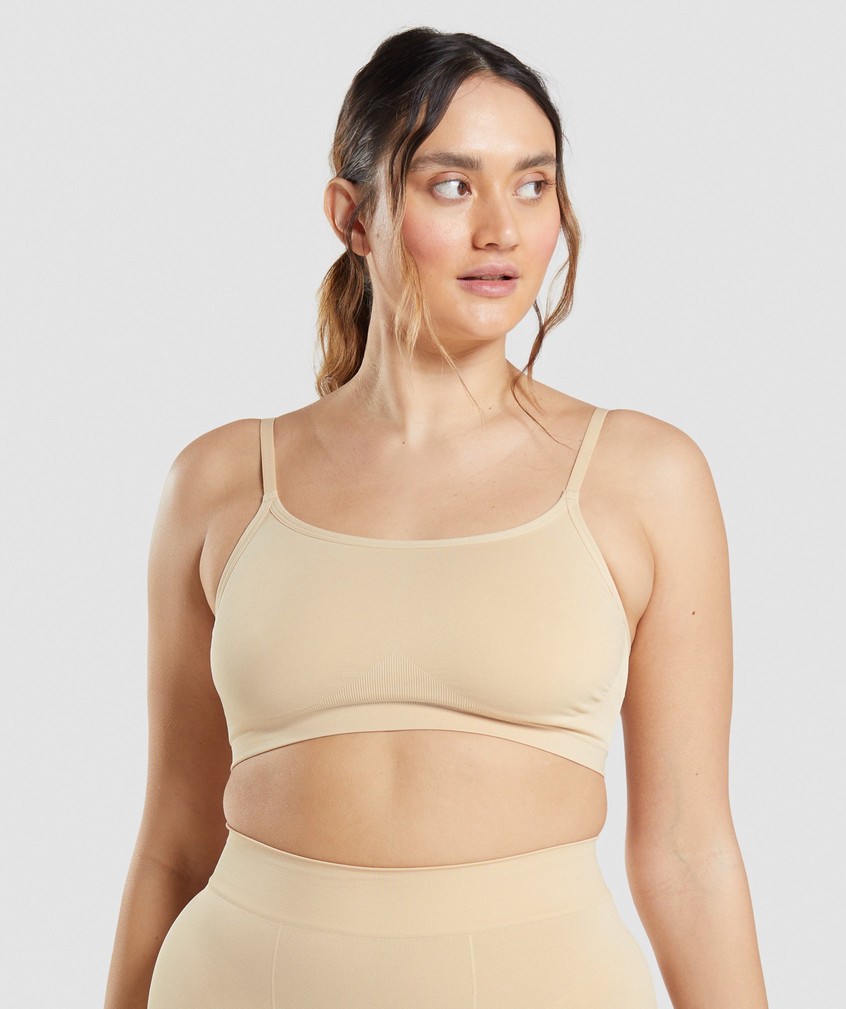 Light Brown Women\'s Gymshark Seamless Scoop Neck Bralette | USA-03821