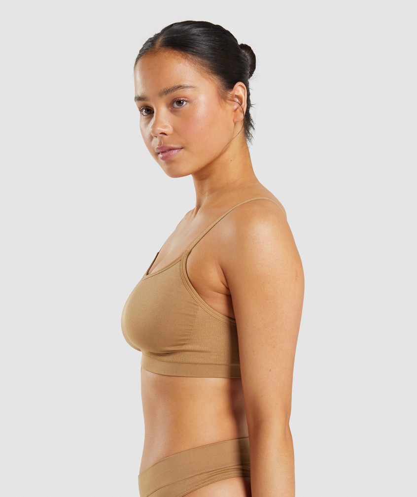 Light Brown Women's Gymshark Seamless Scoop Neck Bralette | USA-92603