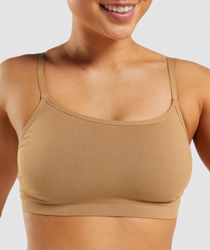 Light Brown Women's Gymshark Seamless Scoop Neck Bralette | USA-92603