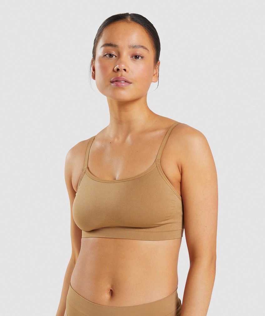 Light Brown Women\'s Gymshark Seamless Scoop Neck Bralette | USA-92603