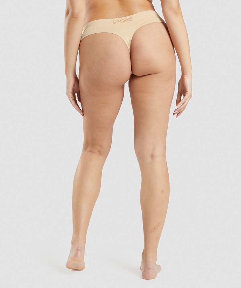 Light Brown Women's Gymshark Seamless Thong | USA-83279