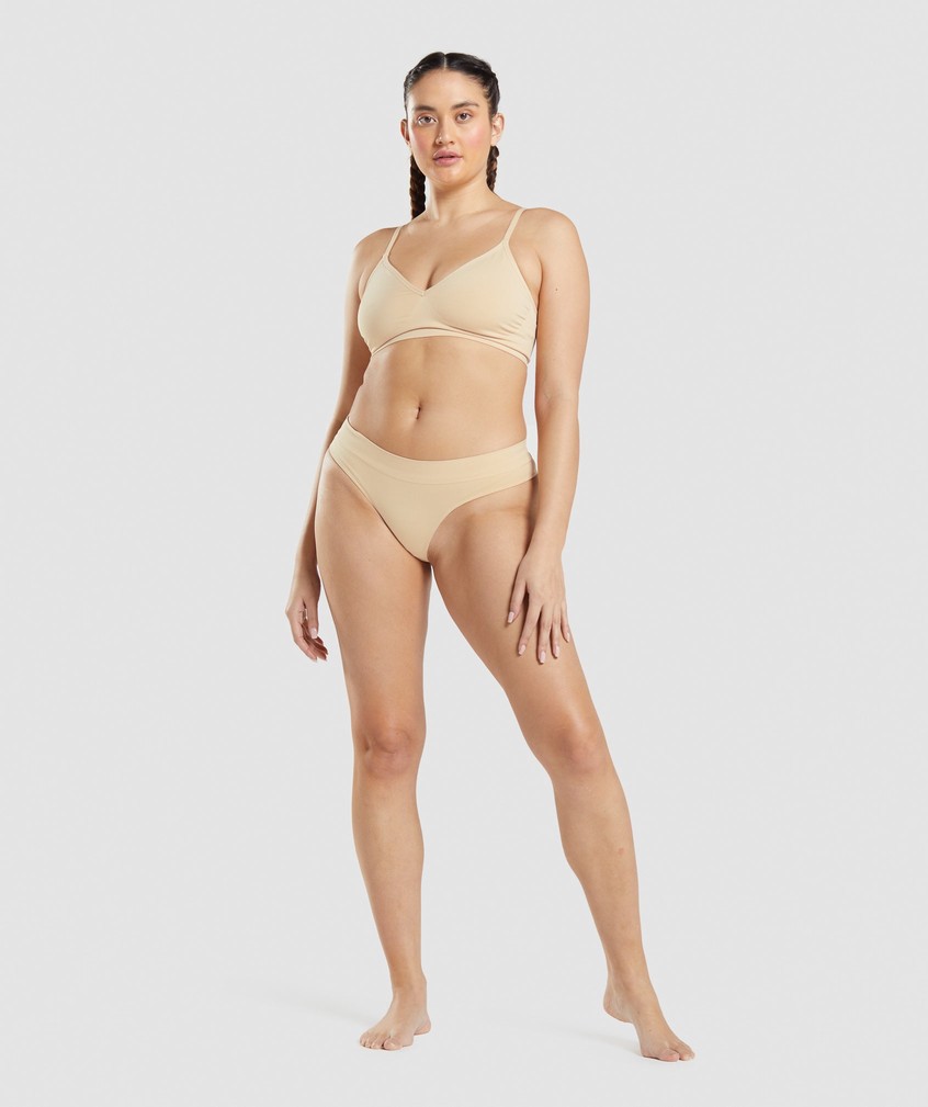 Light Brown Women's Gymshark Seamless Thong | USA-83279