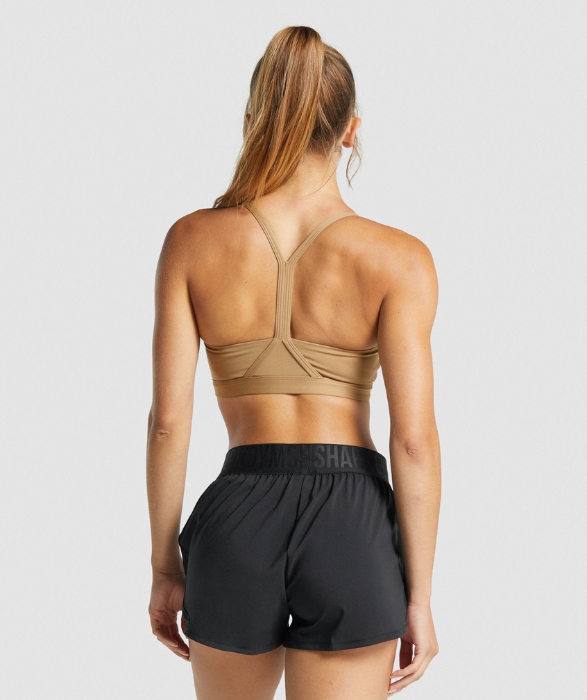 Light Brown Women's Gymshark V Neck Sports Bra | USA-20958