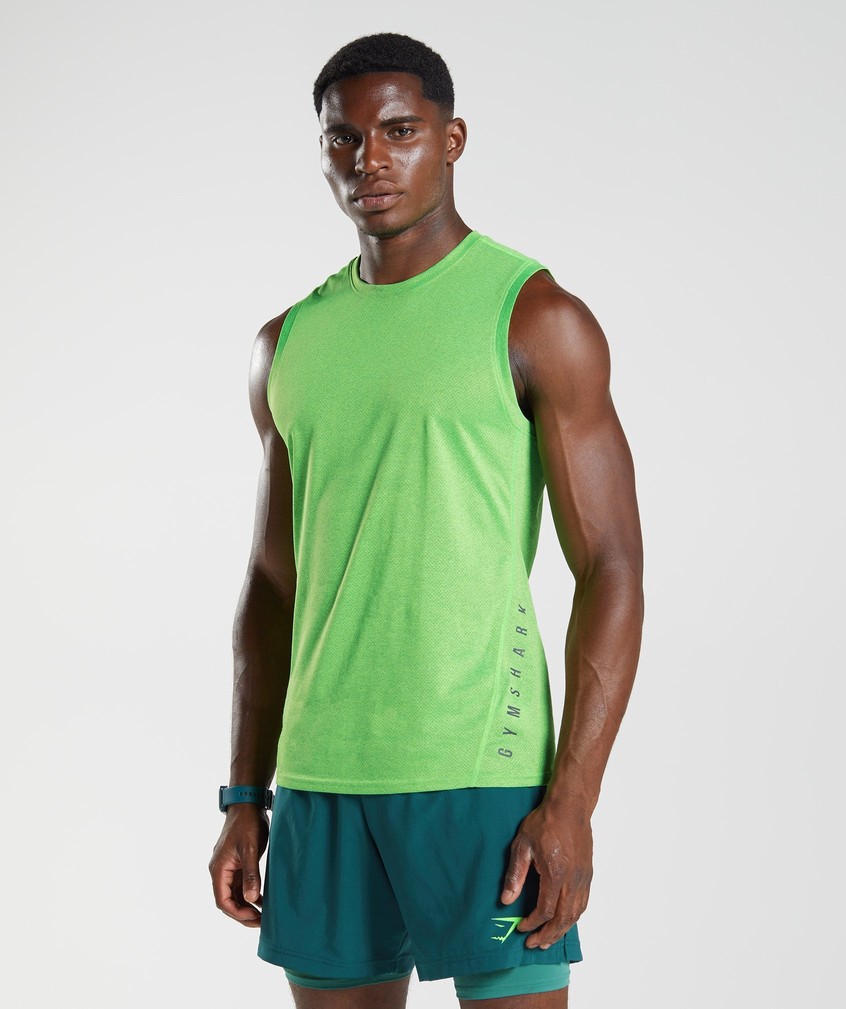 Light Green / Black Men\'s Gymshark Sport Tank | USA-31295