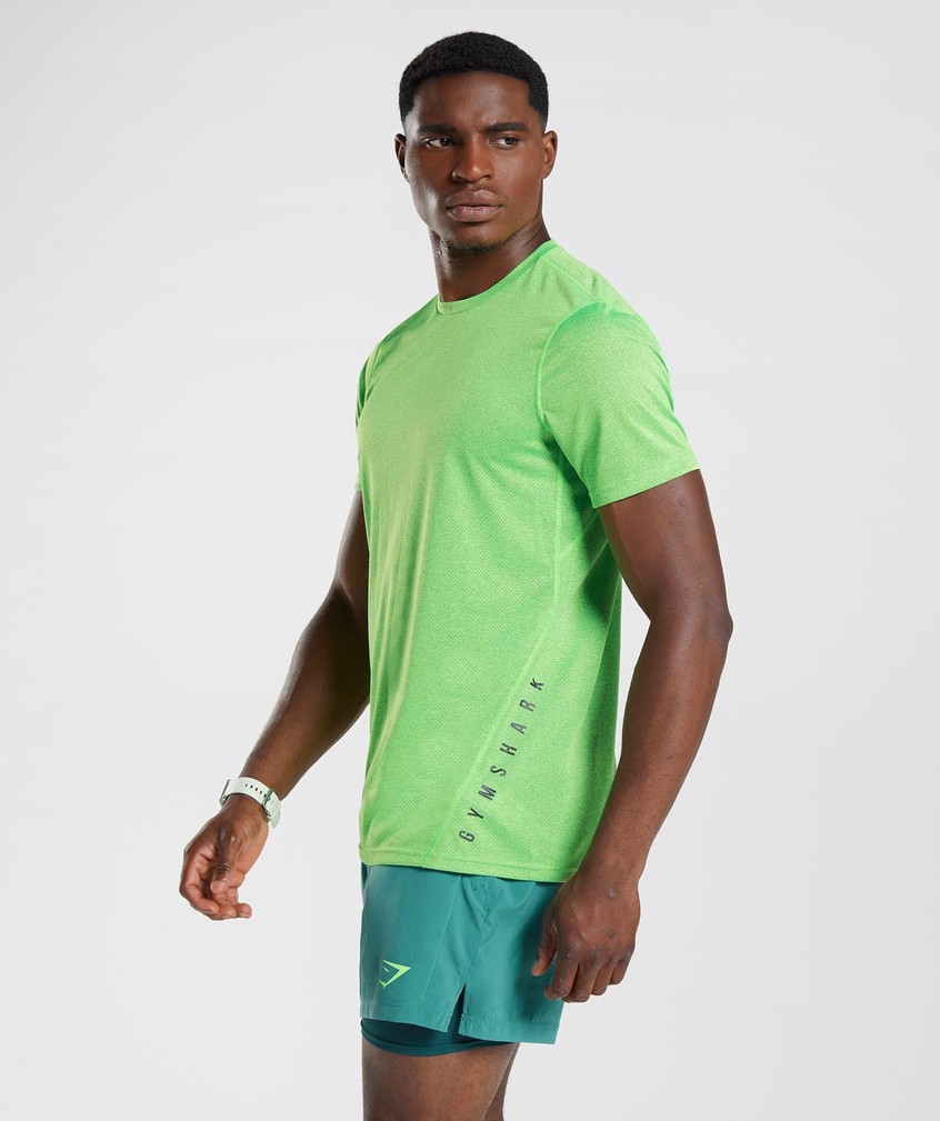 Light Green / Black Men's Gymshark Sport T-Shirts | USA-71304