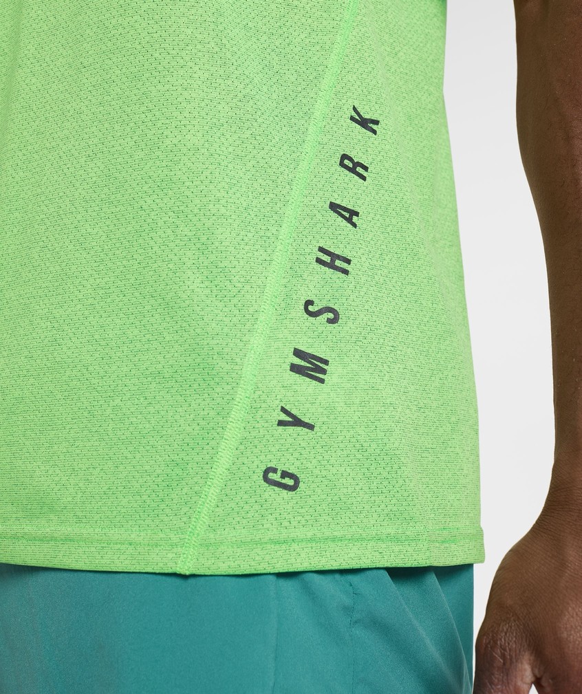 Light Green / Black Men's Gymshark Sport T-Shirts | USA-71304