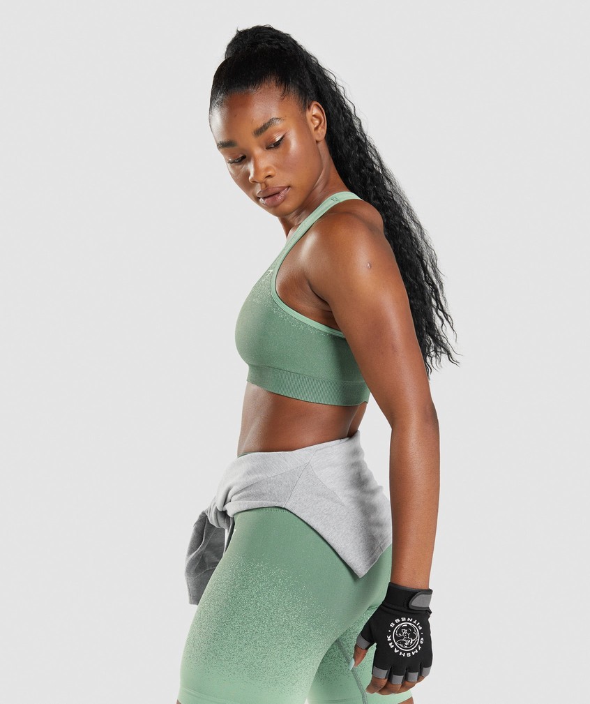 Light Green Women's Gymshark Adapt Ombre Seamless Sports Bra | USA-30249