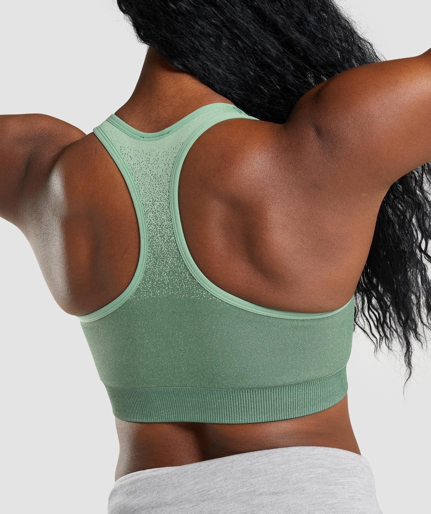 Light Green Women's Gymshark Adapt Ombre Seamless Sports Bra | USA-30249