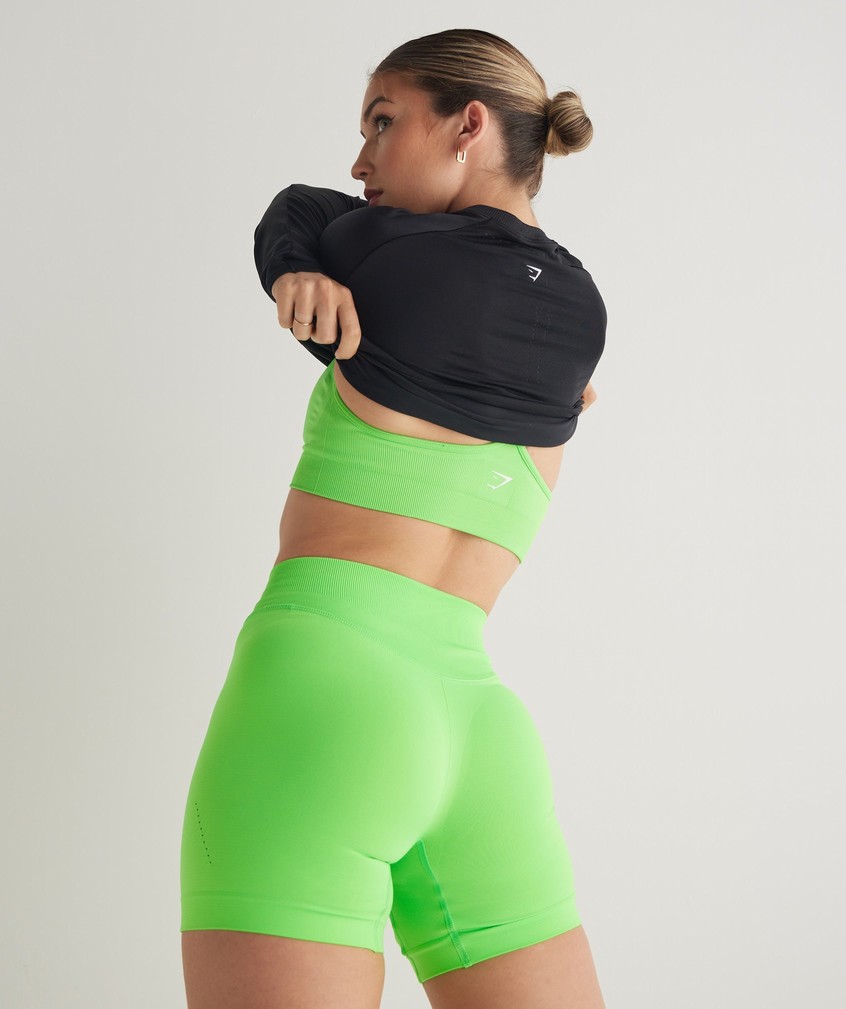 Light Green Women's Gymshark Sweat Seamless Sculpt Shorts | USA-09758