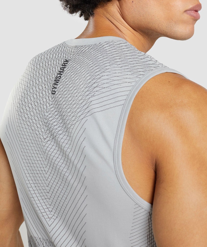 Light Grey / Black Grey Men's Gymshark Apex Seamless Tank | USA-49513