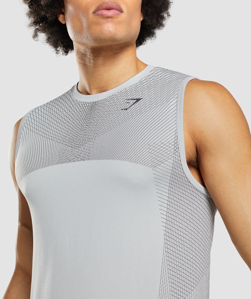 Light Grey / Black Grey Men's Gymshark Apex Seamless Tank | USA-49513