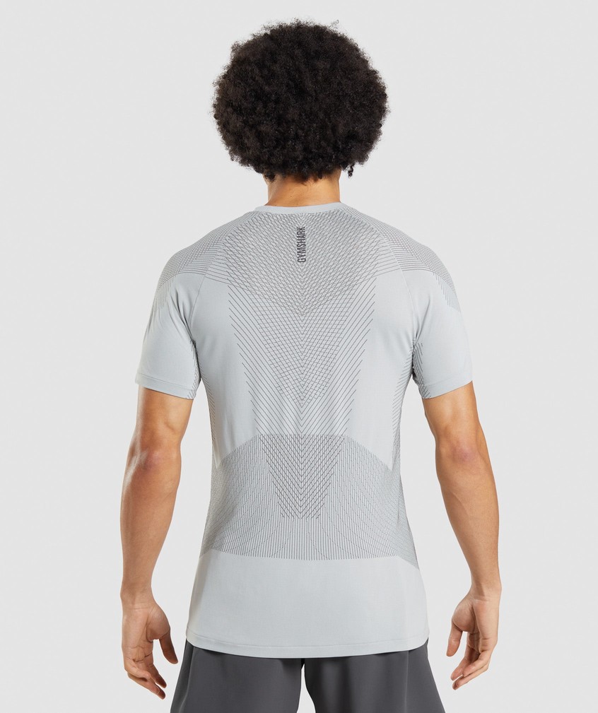 Light Grey / Black Grey Men's Gymshark Apex Seamless T-Shirts | USA-96852