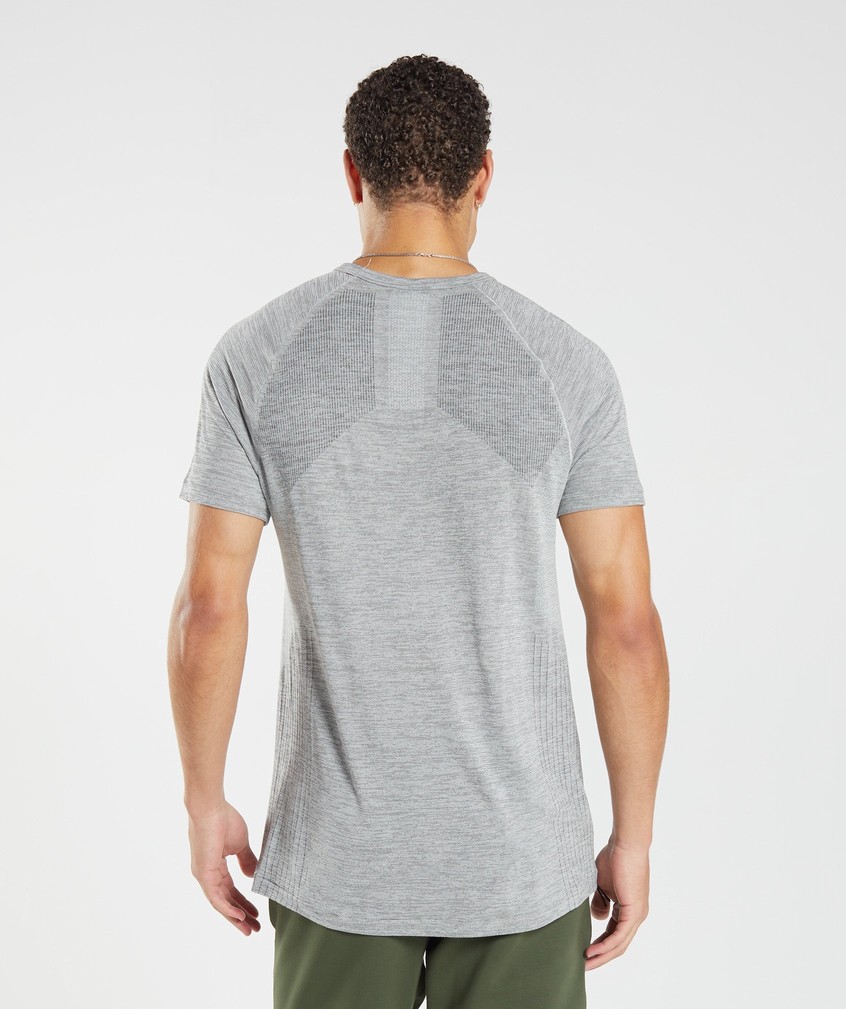 Light Grey / Black Men's Gymshark Retake Seamless T-Shirts | USA-93751