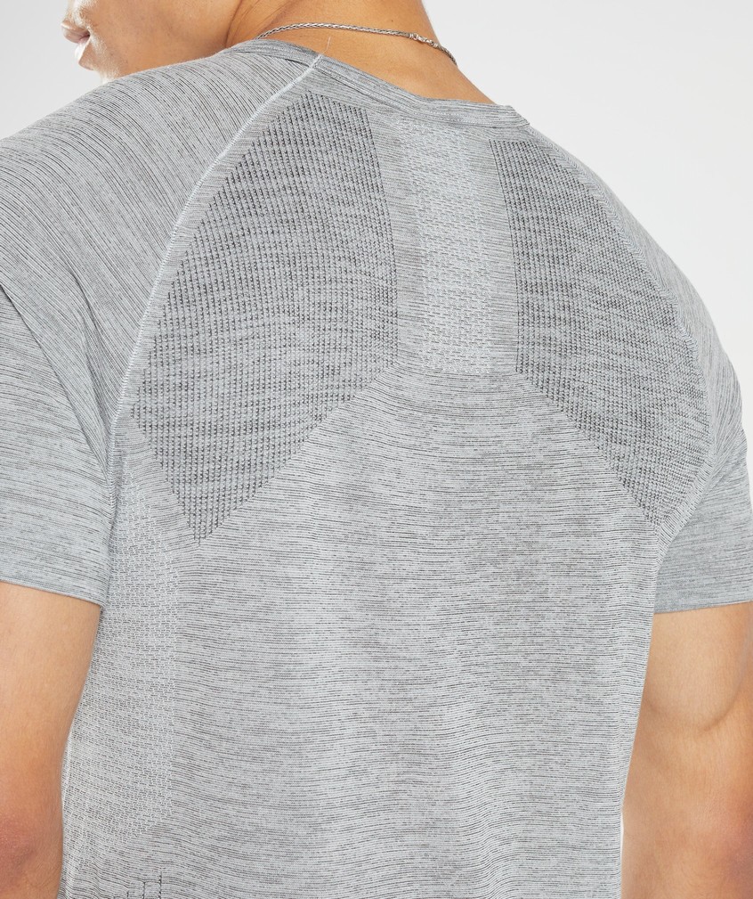 Light Grey / Black Men's Gymshark Retake Seamless T-Shirts | USA-93751