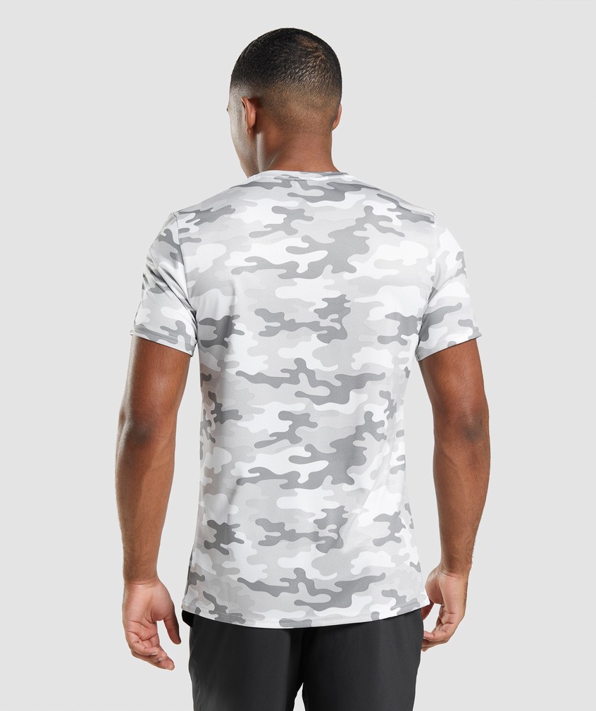 Light Grey Camo Men's Gymshark Arrival T-Shirts | USA-67298