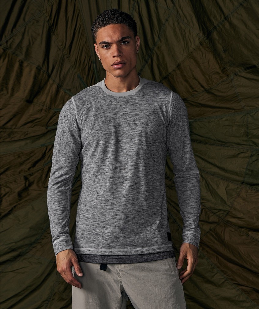 Light Grey / Deep Grey Men\'s Gymshark Retake Long Sleeve T-Shirts | USA-36782