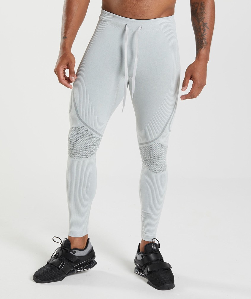 Light Grey Men\'s Gymshark 315 Seamless Tights | USA-13527