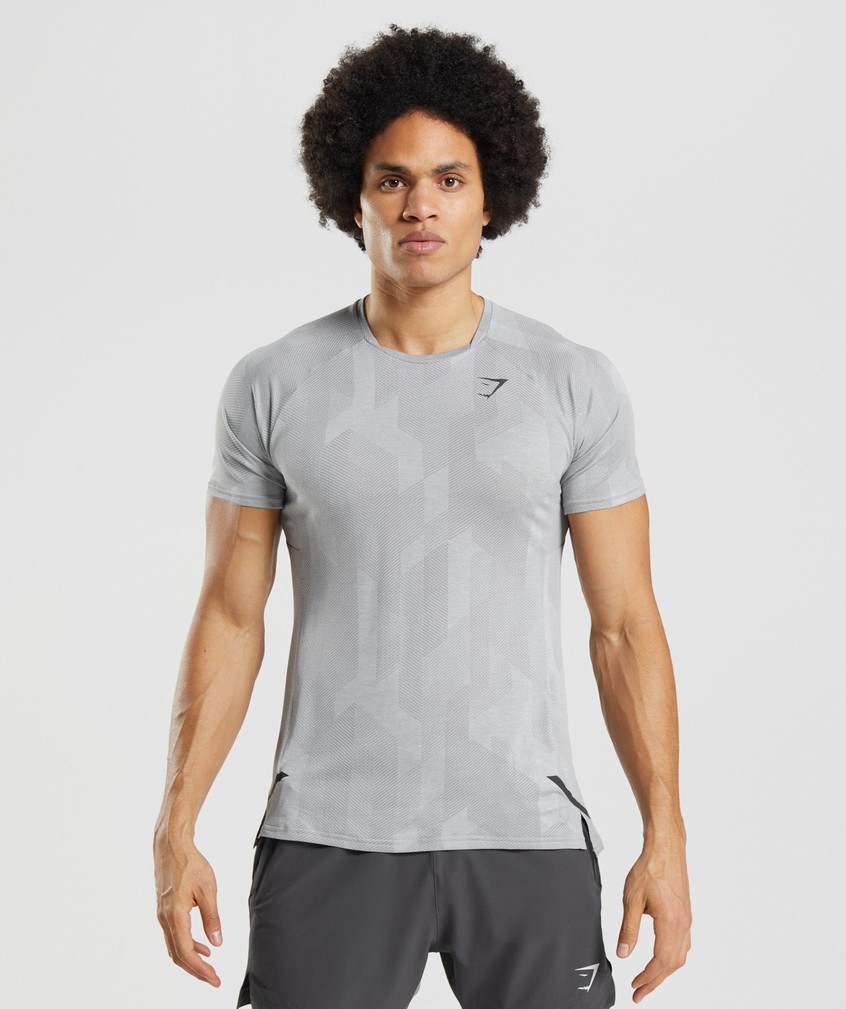 Light Grey Men's Gymshark Apex T-Shirts | USA-35902