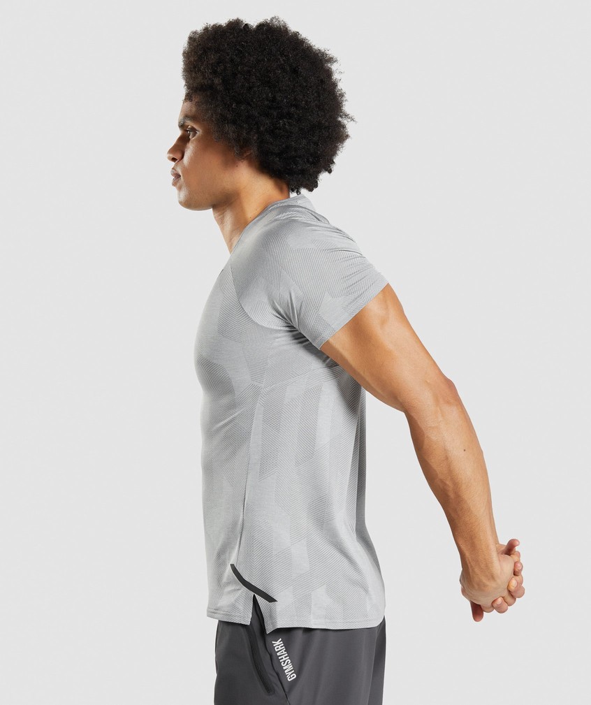 Light Grey Men's Gymshark Apex T-Shirts | USA-35902