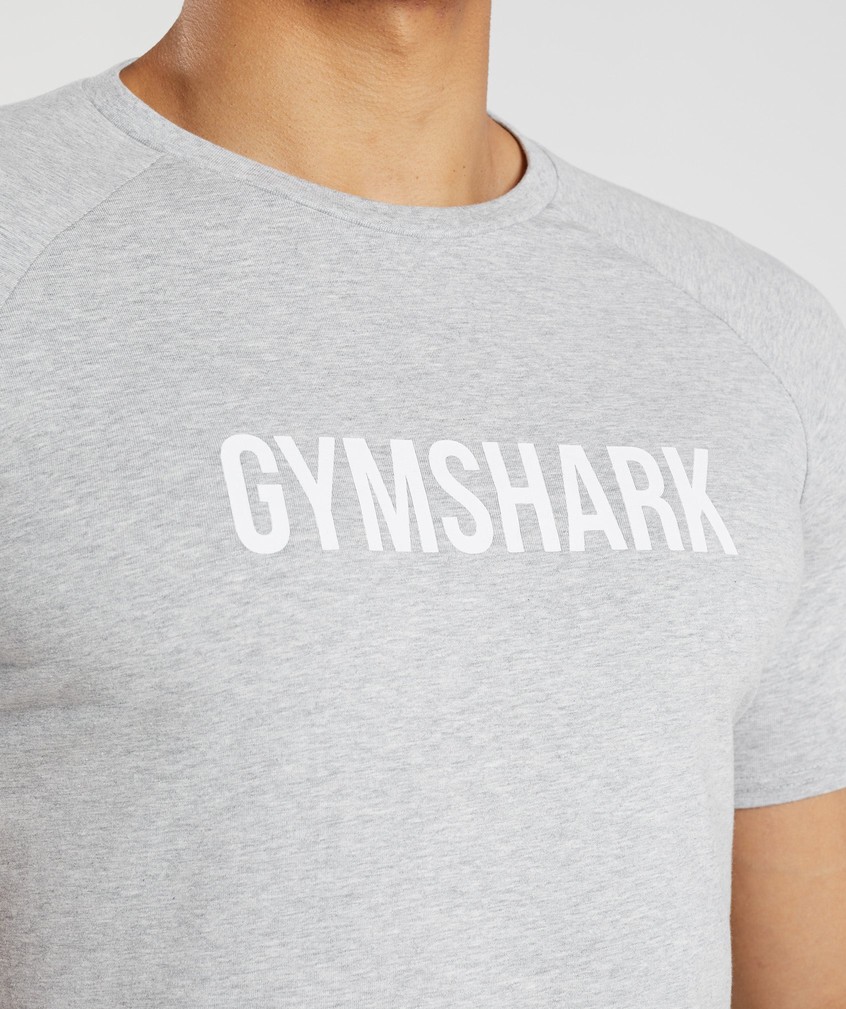 Light Grey Men's Gymshark Apollo T-Shirts | USA-36917