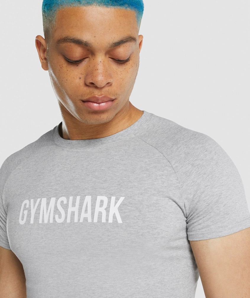 Light Grey Men's Gymshark Apollo T-Shirts | USA-76934