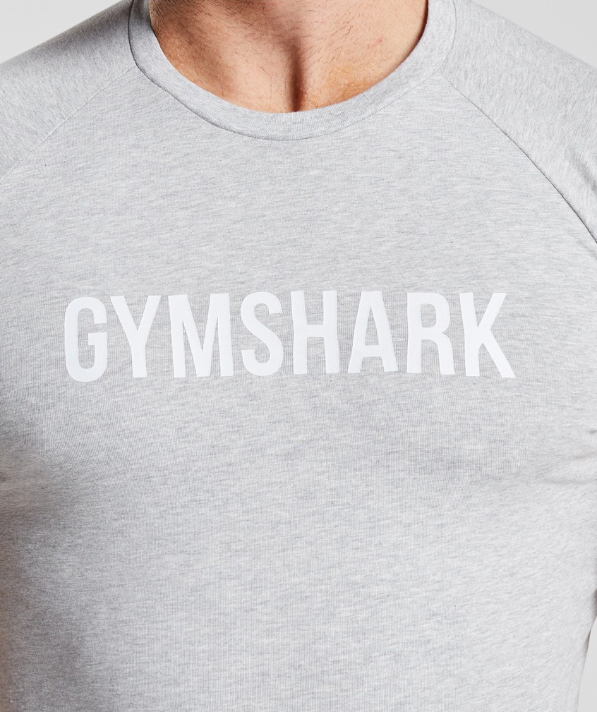 Light Grey Men's Gymshark Apollo T-Shirts | USA-82156