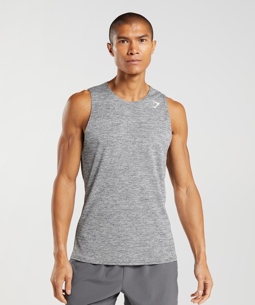 Light Grey Men\'s Gymshark Arrival Slim Marl Tank | USA-39508