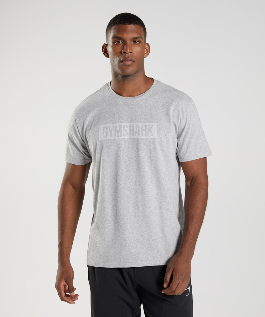 Light Grey Men\'s Gymshark Block T-Shirts | USA-32840