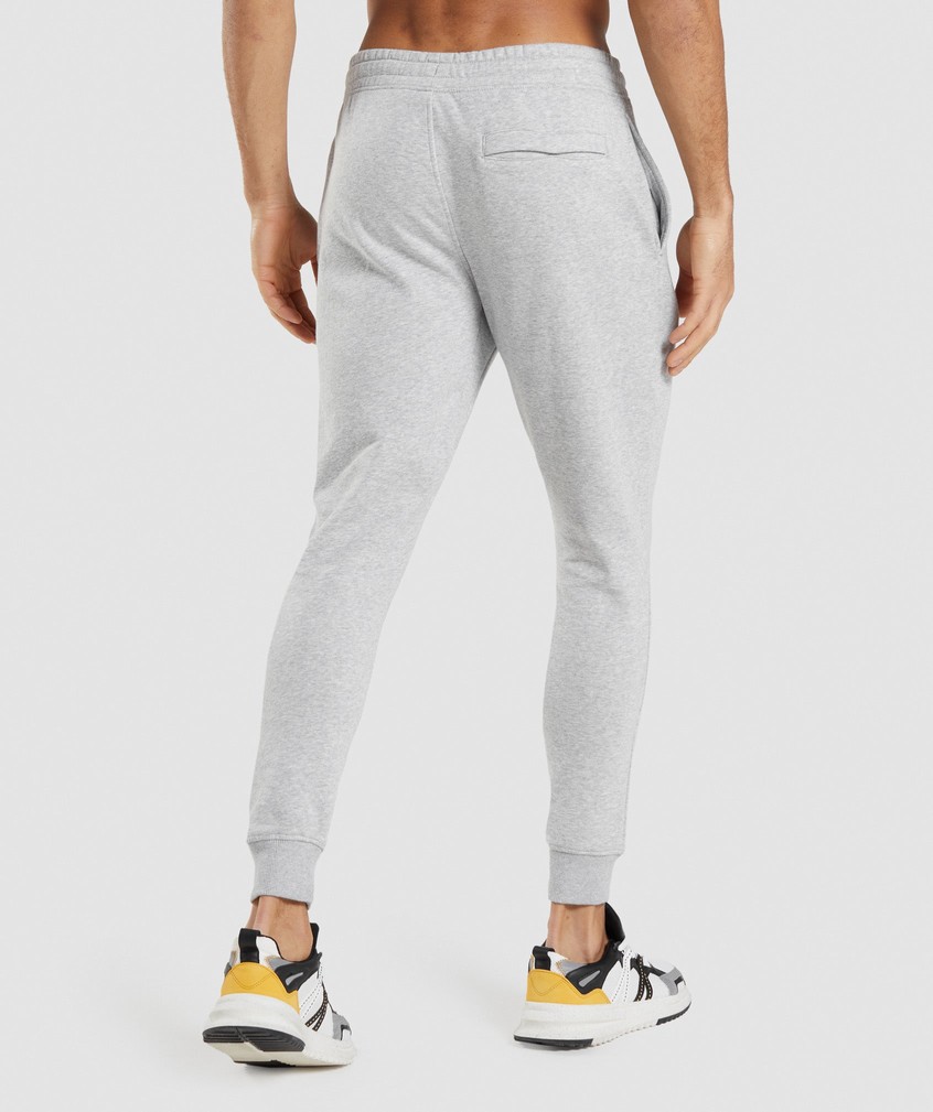 Light Grey Men's Gymshark Crest Joggers | USA-24986