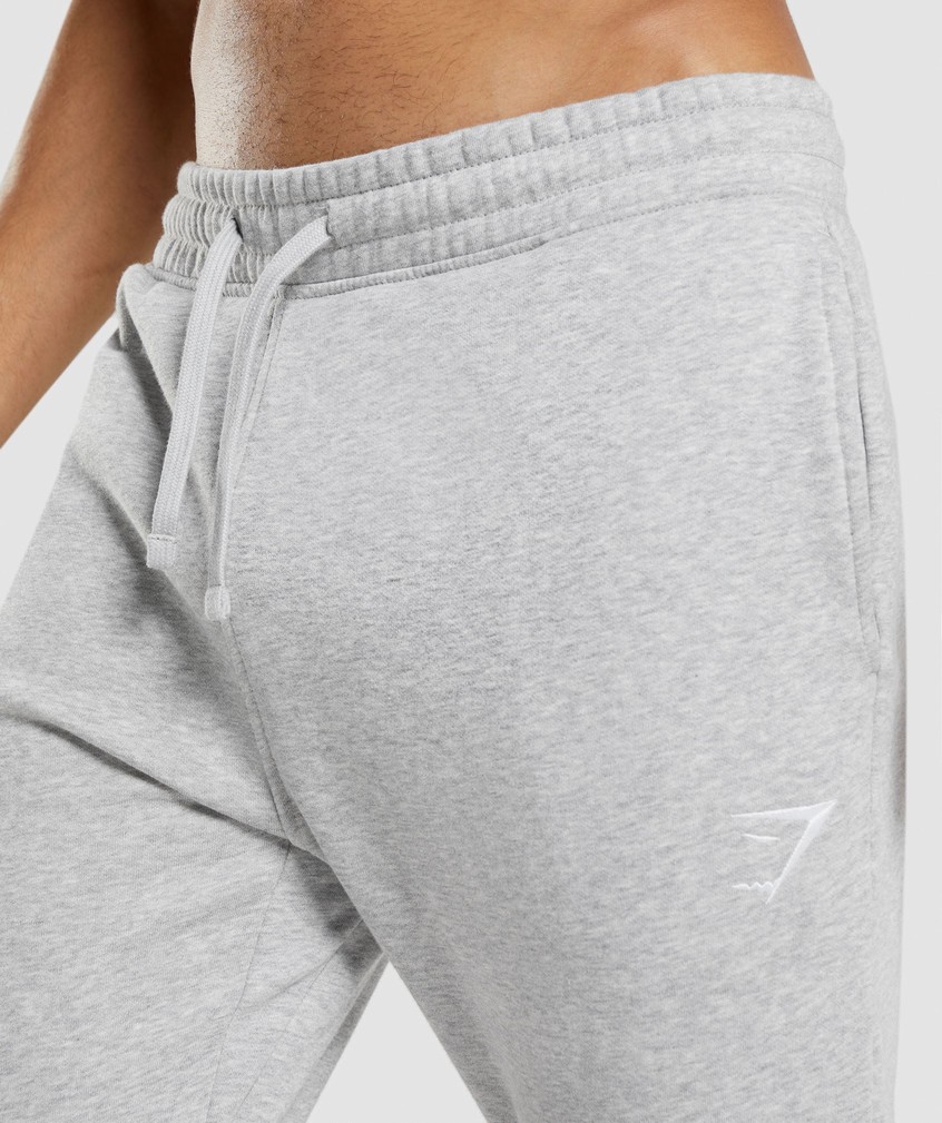 Light Grey Men's Gymshark Crest Joggers | USA-24986