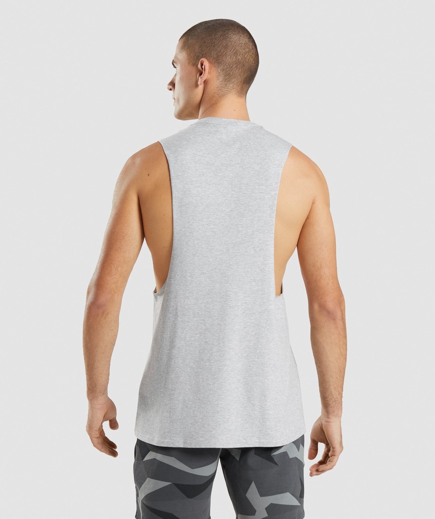 Light Grey Men's Gymshark Critical 2.0 Drop Arm Tank | USA-14392