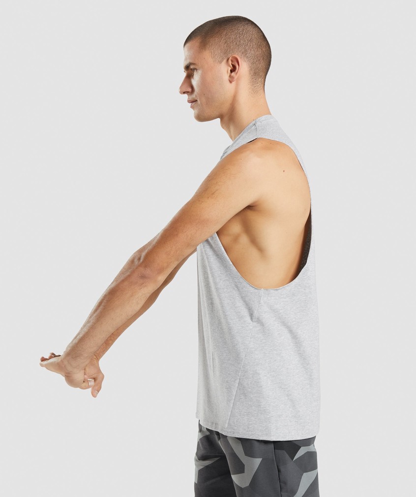 Light Grey Men's Gymshark Critical 2.0 Drop Arm Tank | USA-14392