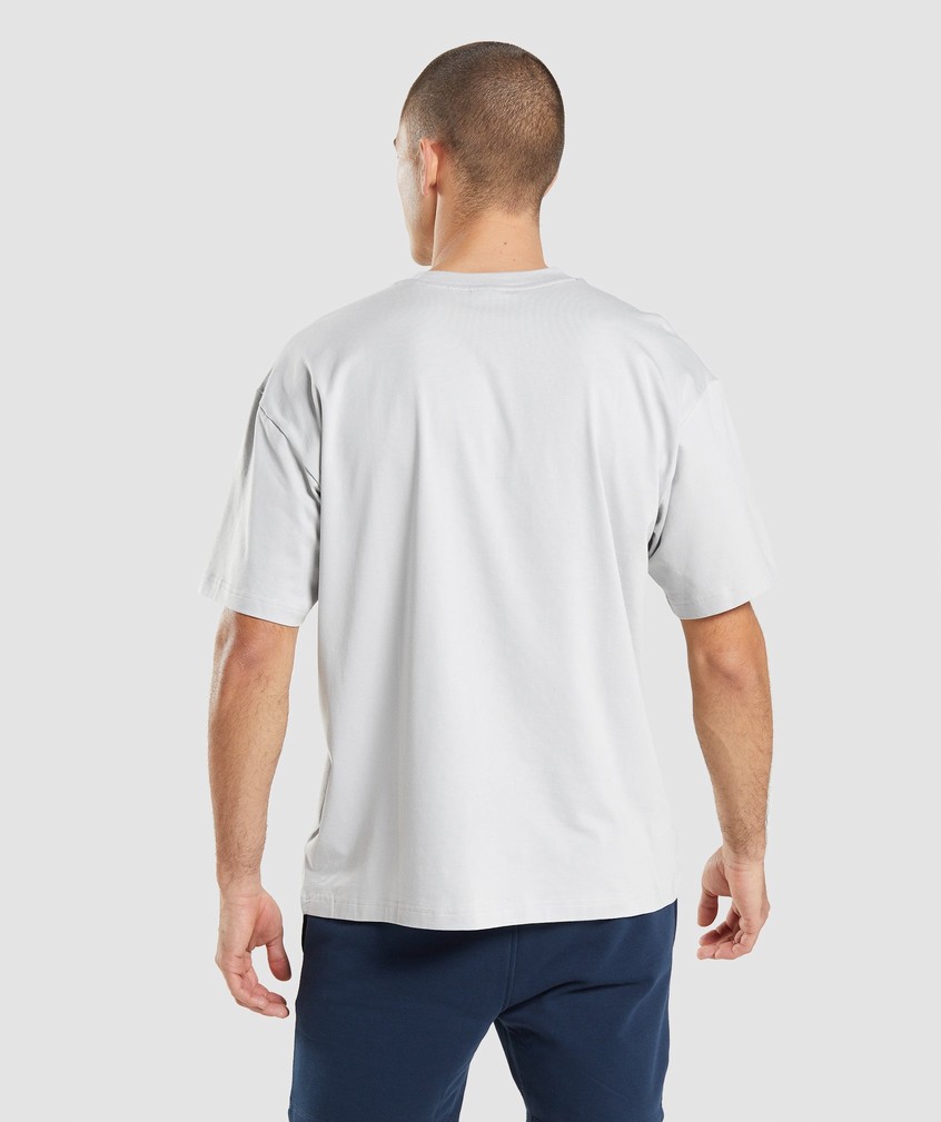 Light Grey Men's Gymshark Essential Oversized T-Shirts | USA-51746