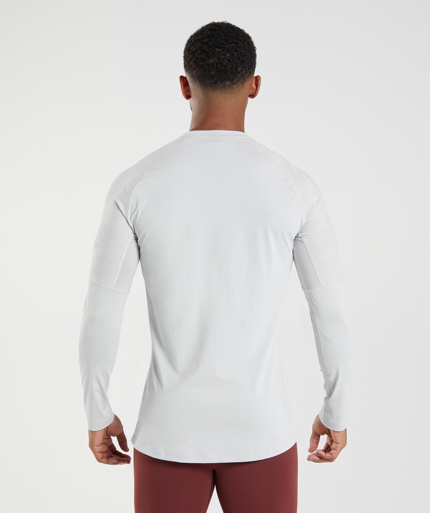 Light Grey Men's Gymshark Form Long Sleeve T-Shirts | USA-87425