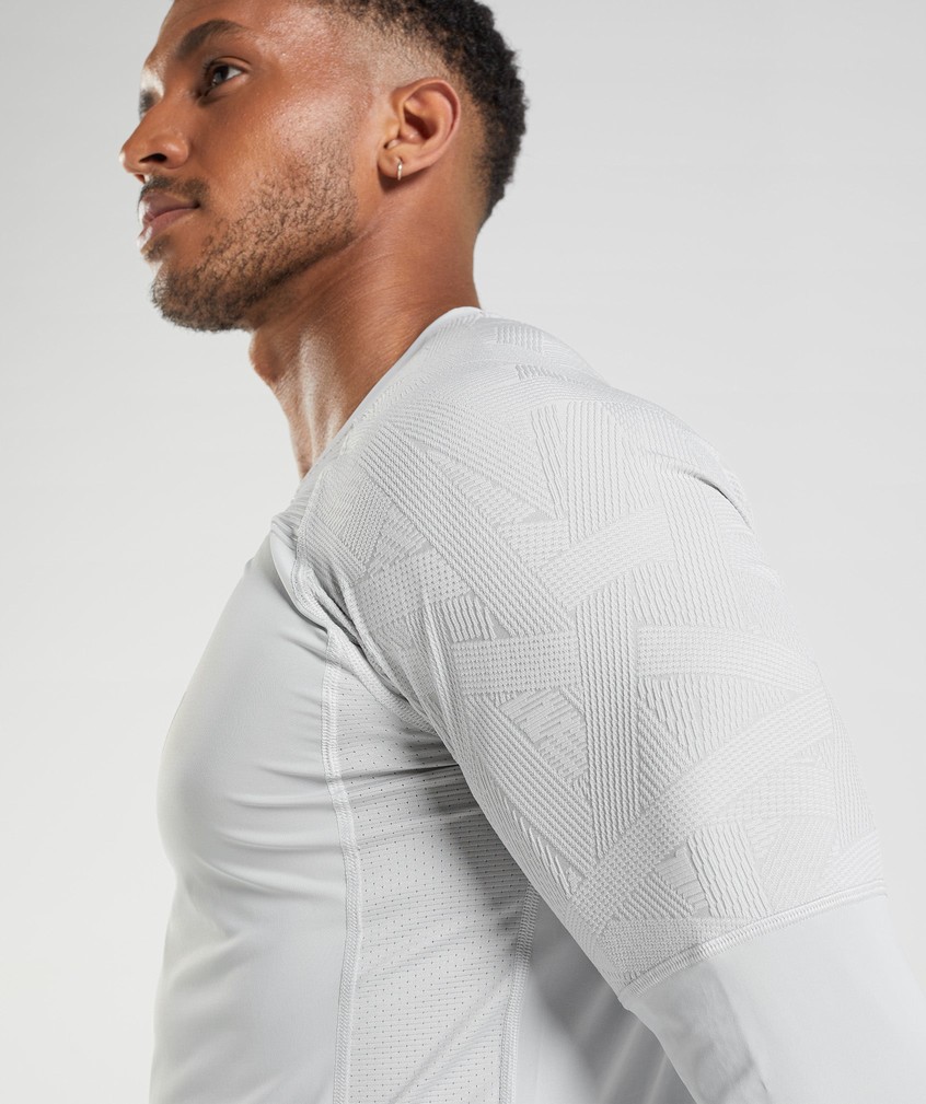 Light Grey Men's Gymshark Form Long Sleeve T-Shirts | USA-87425