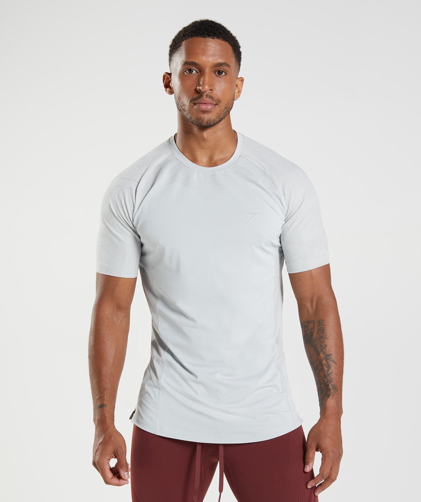 Light Grey Men\'s Gymshark Form T-Shirts | USA-91026