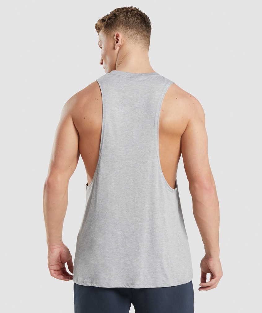 Light Grey Men's Gymshark Legacy Drop Arm Tank | USA-35869