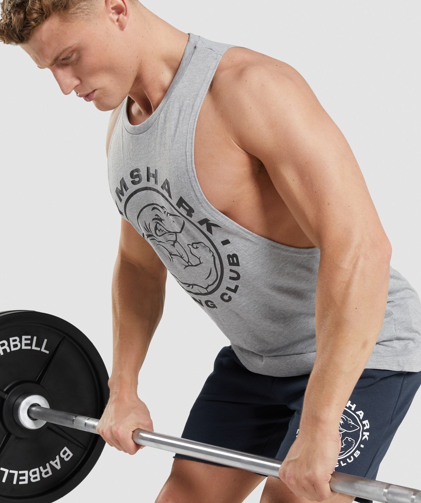 Light Grey Men's Gymshark Legacy Drop Arm Tank | USA-35869