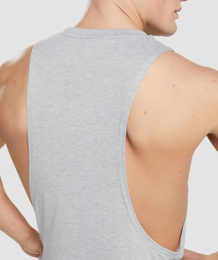 Light Grey Men's Gymshark Legacy Drop Arm Tank | USA-35869