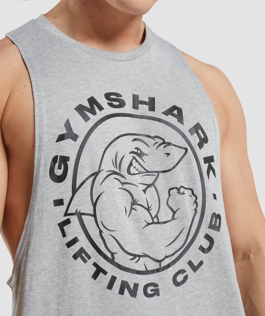 Light Grey Men's Gymshark Legacy Drop Arm Tank | USA-35869