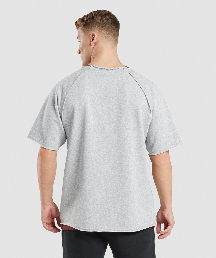 Light Grey Men's Gymshark Legacy Rag Top T-Shirts | USA-73851