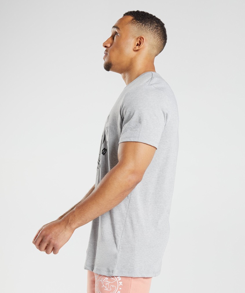 Light Grey Men's Gymshark Legacy T-Shirts | USA-07364