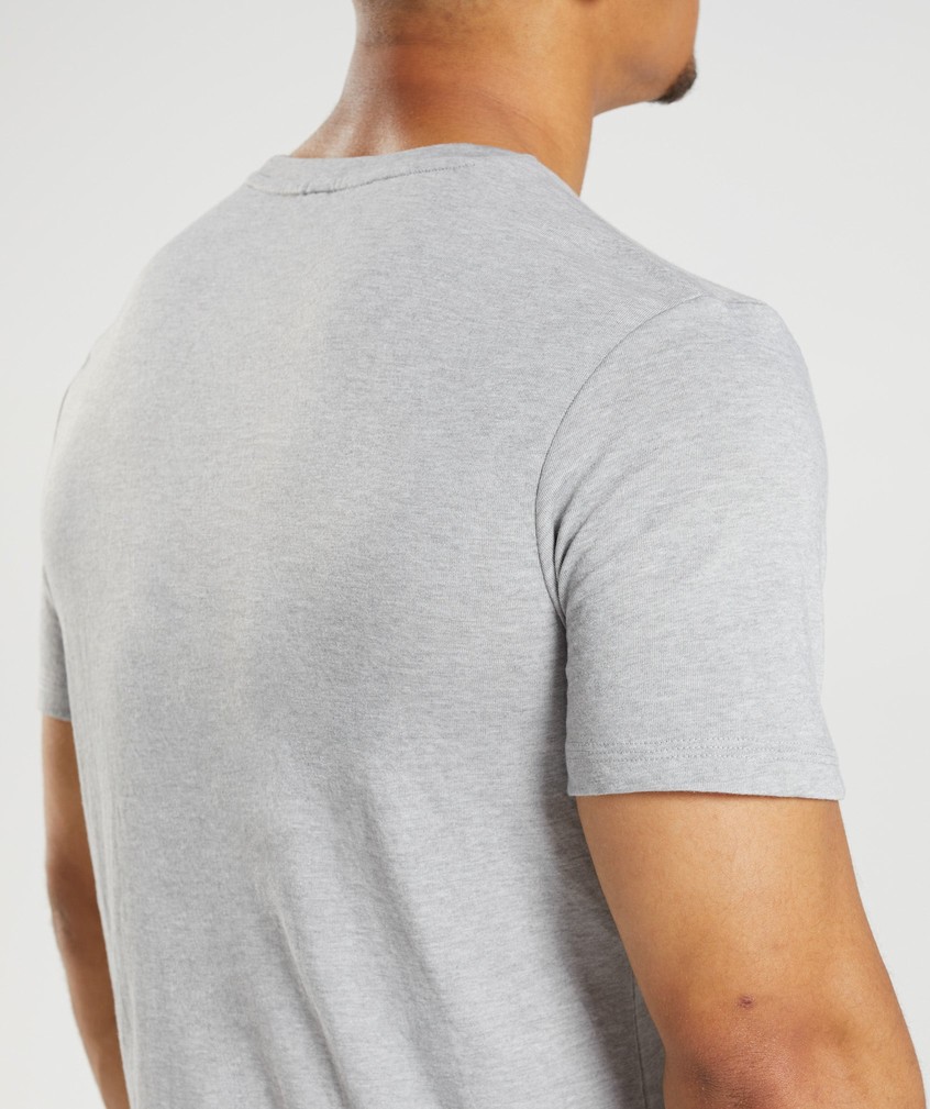 Light Grey Men's Gymshark Legacy T-Shirts | USA-07364