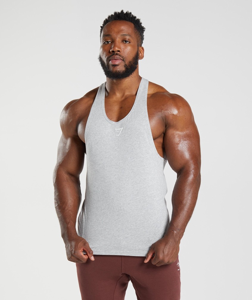 Light Grey Men\'s Gymshark React Stringer | USA-79038