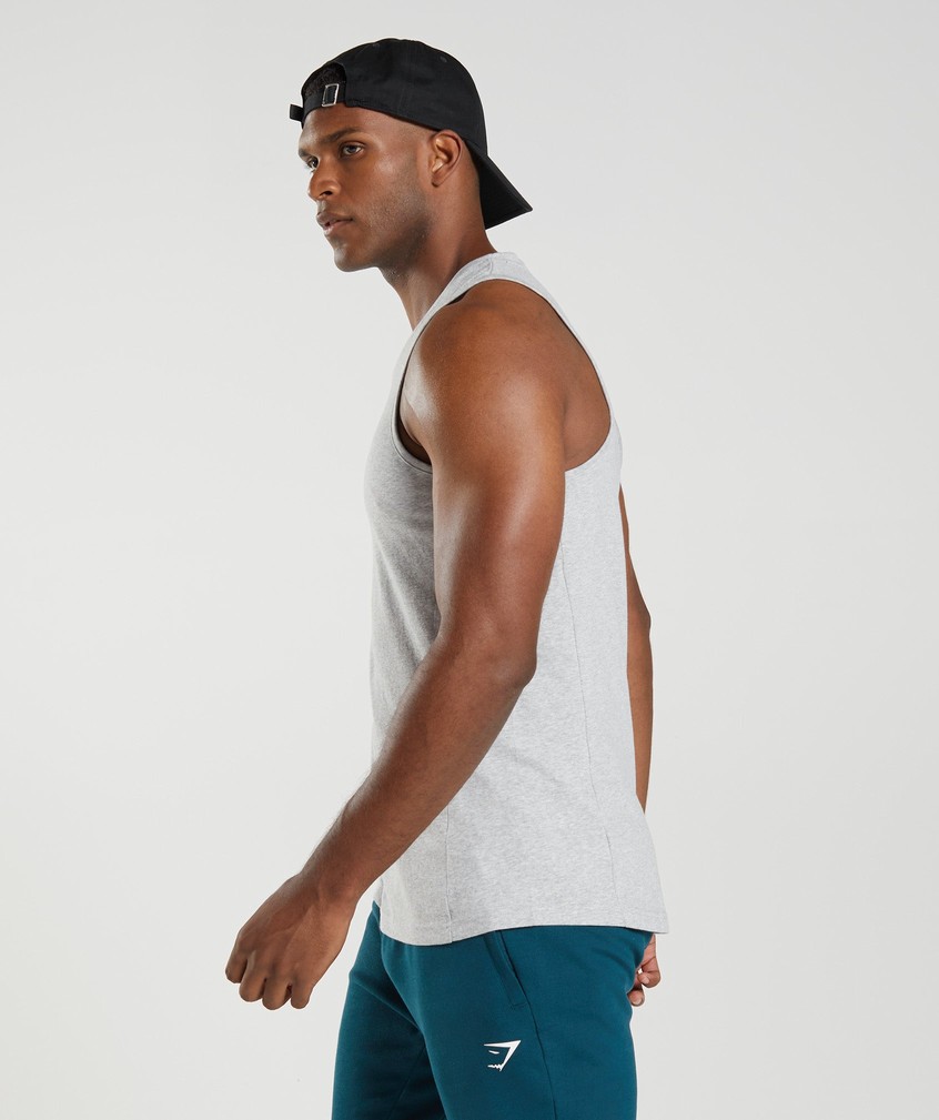 Light Grey Men's Gymshark React Tank | USA-56941