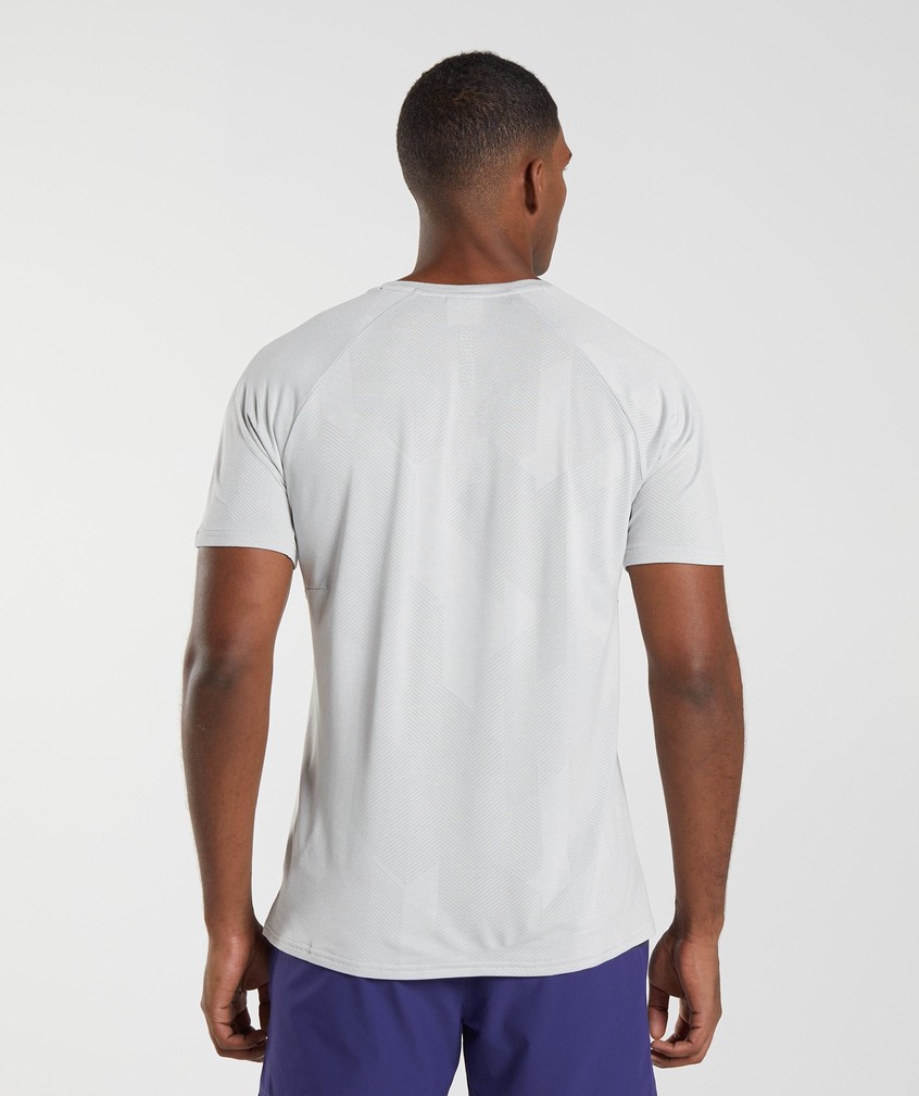 Light Grey / White Men's Gymshark Apex T-Shirts | USA-27930