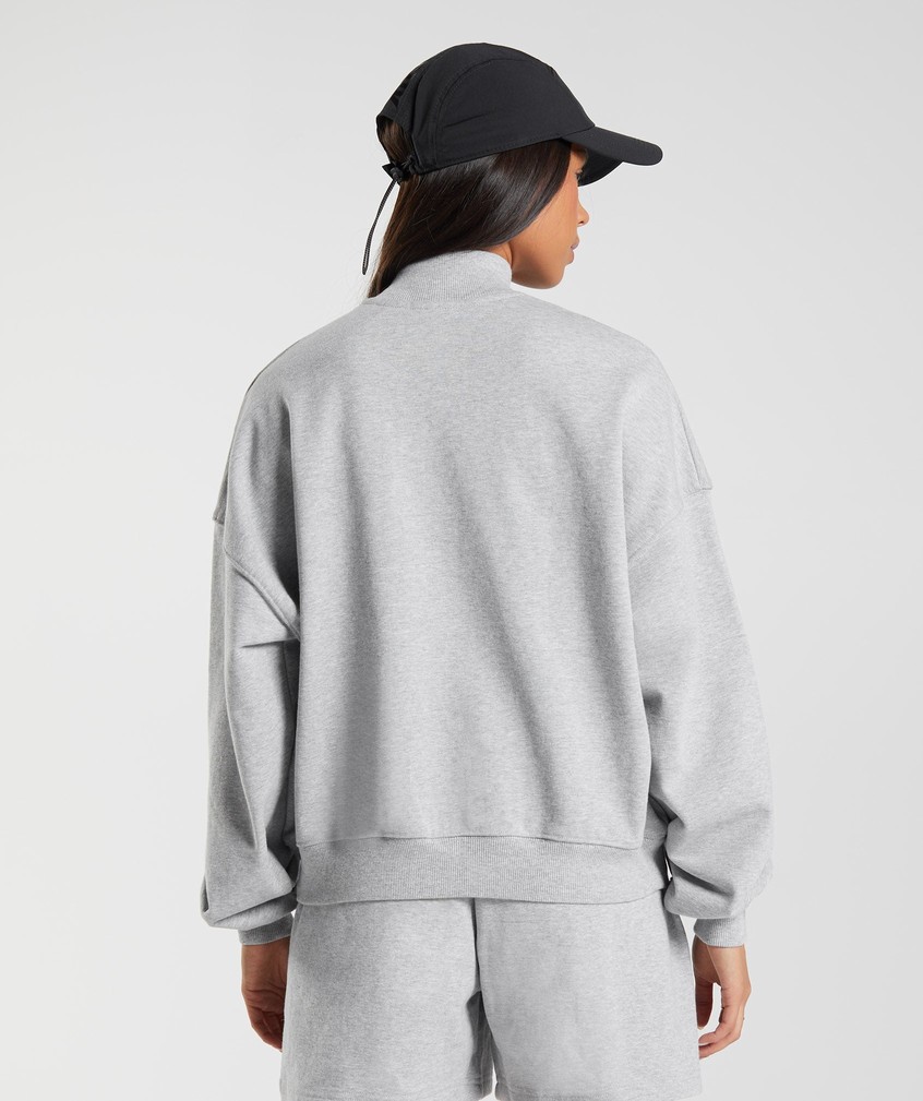 Light Grey Women's Gymshark Rest Day Sweats 1/2 Zip Pullover | USA-01495