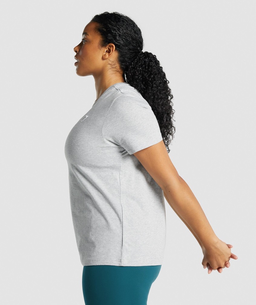 Light Grey Women's Gymshark Training Basic Tee T-Shirts | USA-87145