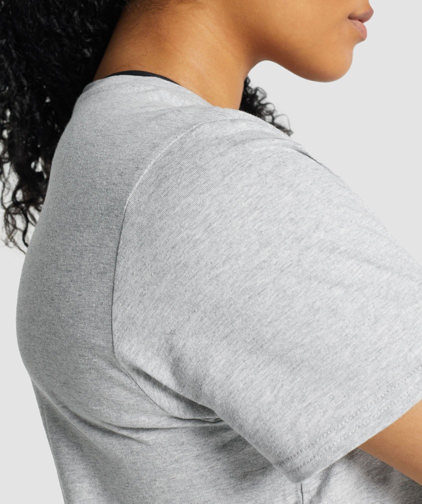 Light Grey Women's Gymshark Training Basic Tee T-Shirts | USA-87145